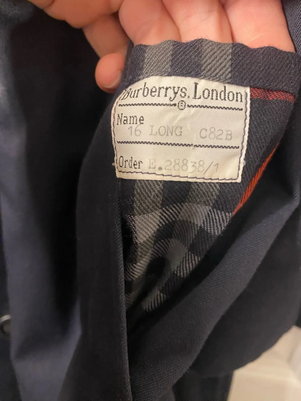 Burberry Navy Trench Coat with Check Lining - Picture 11 of 16
